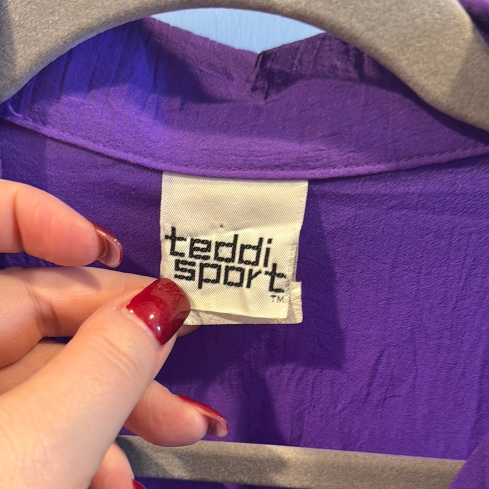 Teddi Purple Bomber Jacket with Fringe Details - Picture 4 of 5